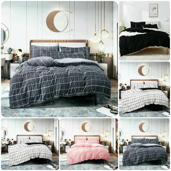 Reversible cosy teddy fleece duvet set hotsell