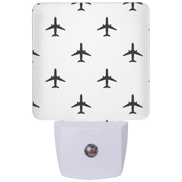 Top View Airplane Print- LED Night Light Plug in / Capteur de lumière avec capteur Dusk to Dawn / Chambre / Chambre / Chambre / Chambre / Couloir / Salle de bain
