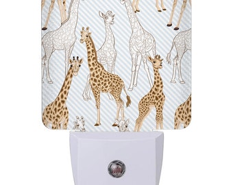 Erwachsene Giraffe Print- LED Nachtlicht Plug in / Licht sensor mit Dämmerung bis Morgendämmerung Sensor / Schlafzimmer / Kinderzimmer / Flur / Badezimmer