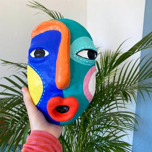 Handmade - Original - Papier Mache - Wall Mask - Home Decor - Wall Hanging