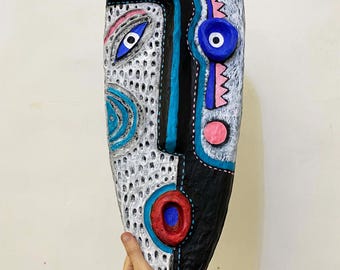 Handmade - Original - Paper Mache - Wall Mask - Home Decor