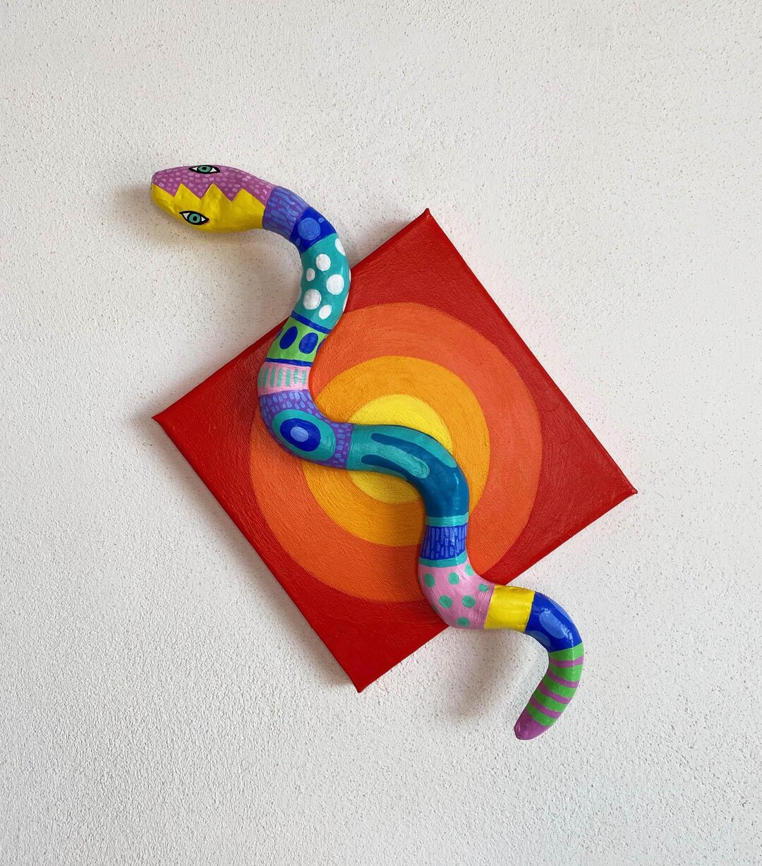 Handmade - Original - Paper Mache - Snake - Wall Hanging - Etsy UK