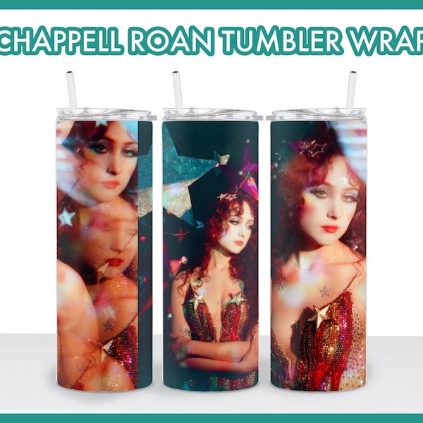 chappell roan 20 oz sublimation tumbler wrap | chappell roan pink pony club midwest princess | LGBTQIA pop artist tumbler