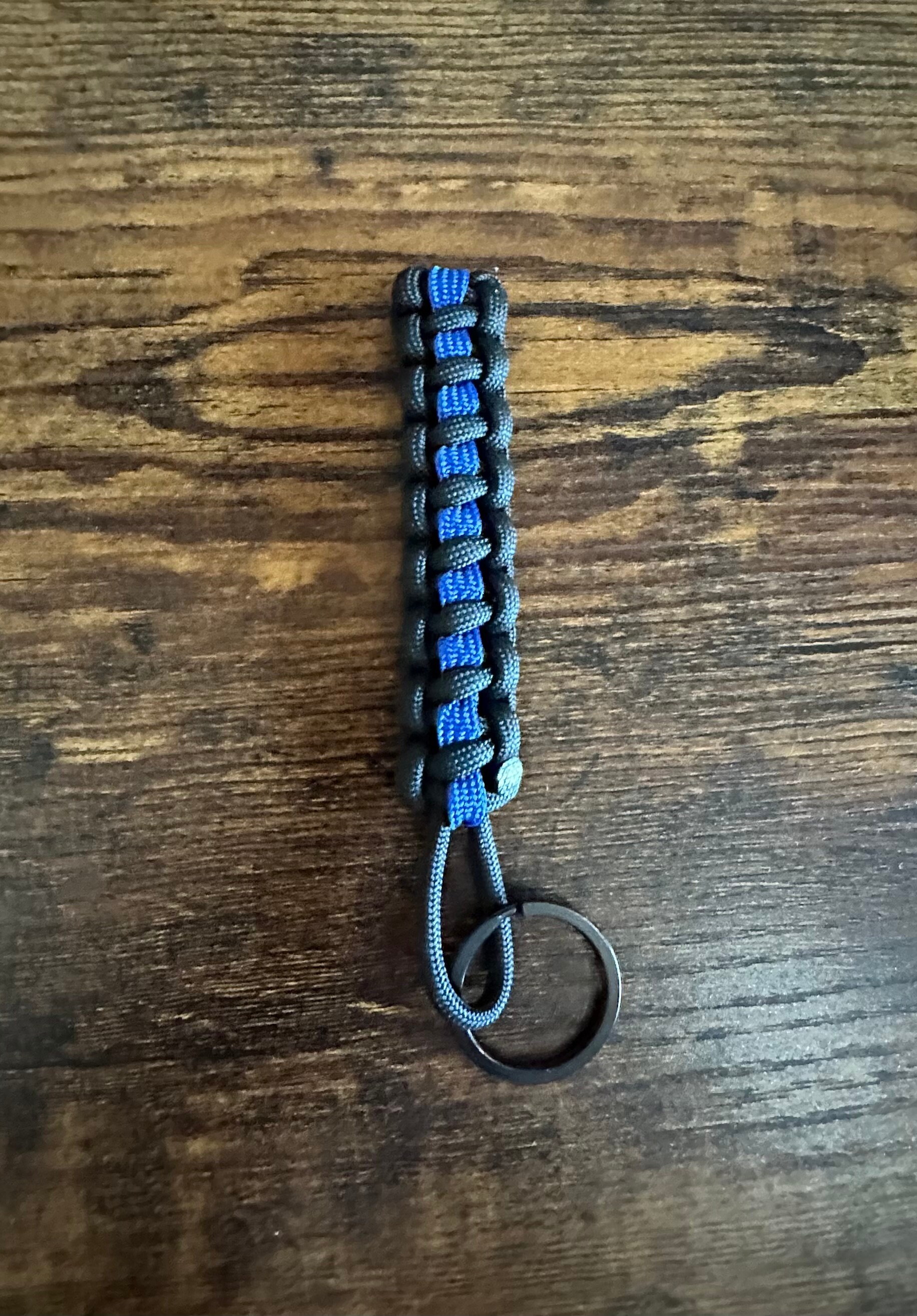 Thin Blue Line Keychain 550 Paracord Keychain - Etsy
