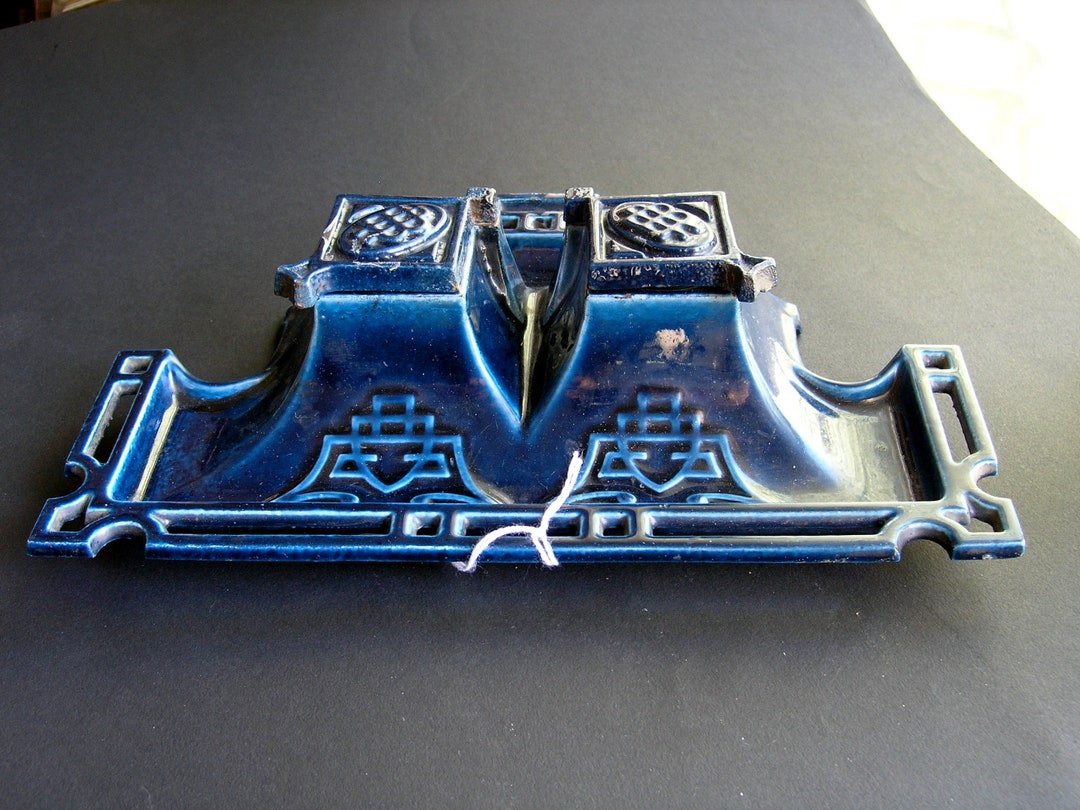 Antique Very Heavy Dark Blue Double Ink With Oriental Motif - Etsy
