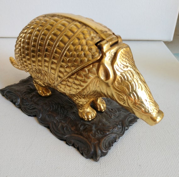 1800s This Amazing and Unique Brass Armadillo Double Hinged - Etsy