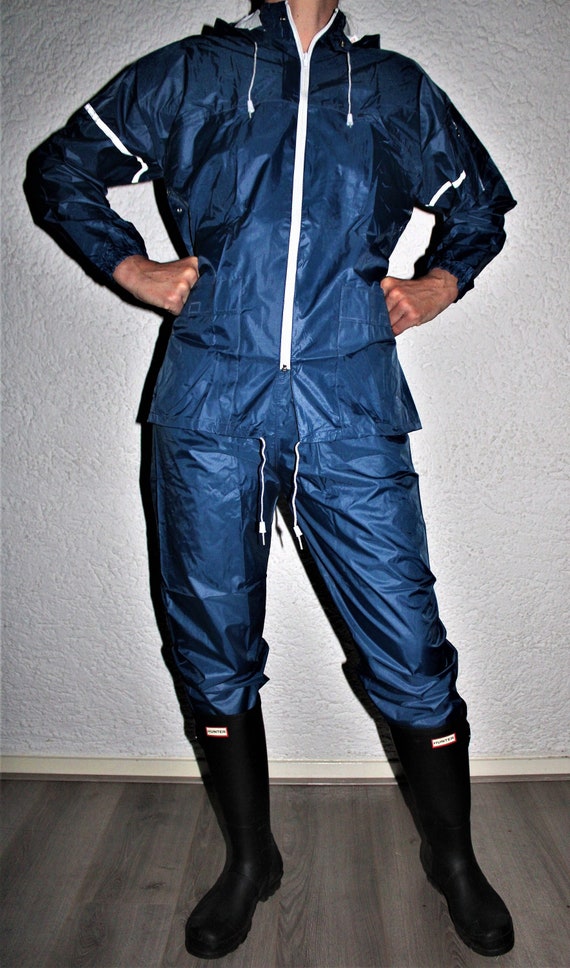 Molester credit Prime Blue Rubberized Rainsuit Vintage Inspired AGU Model Rubber - Etsy