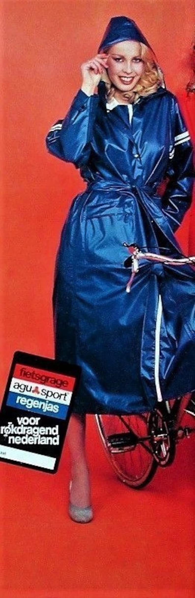 AGU Sport 80's Maroon Rubber Raincoat Size 38 Etsy