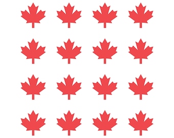Canada Maple Leaf (16) 1"x1" Kiss-Cut Vinyl Decals Sticker