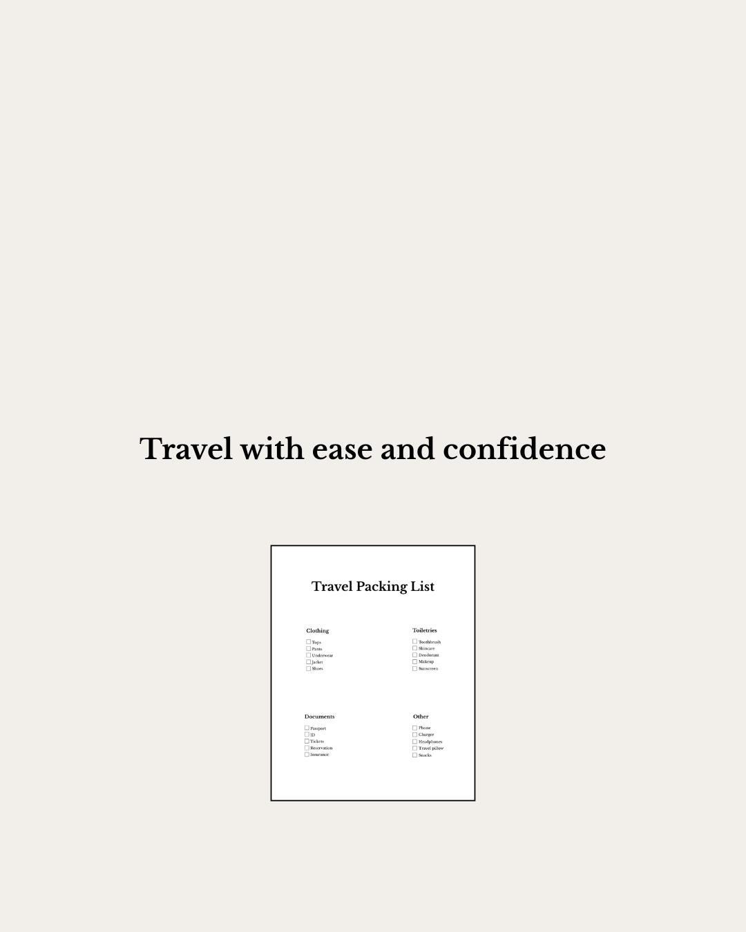 Travel Packing List Printable PDF | Packing List Template | Travel ...