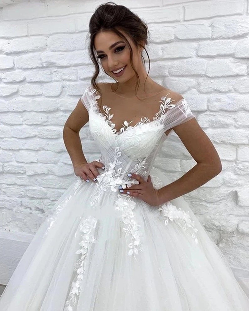 Pricess Ball Gown Wedding Dress 3D Flowers Prom Dress Etsy