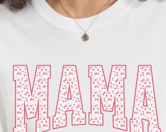 Boho Mama Blumen Frühling PNG: T-Shirt Design (Digitaler Download)