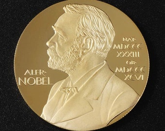 1-Oz-Alfred-Nobel-Münze, 24 Karat vergoldet