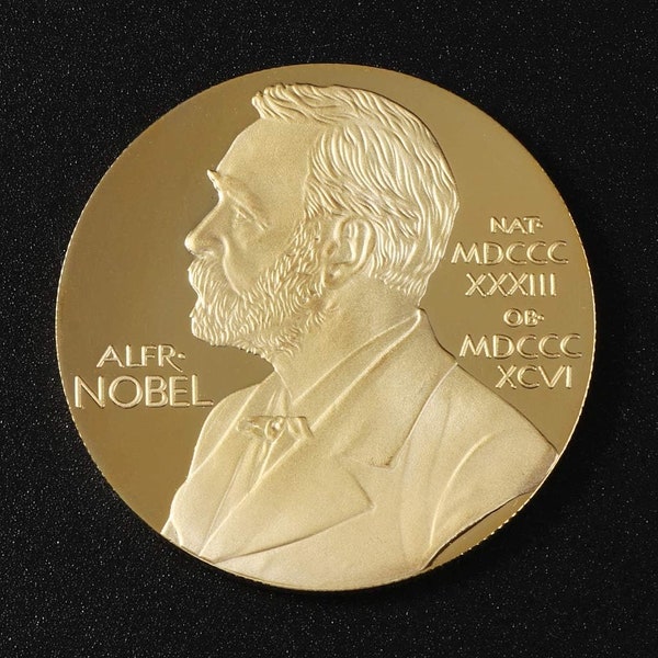 1 Oz Alfred Nobel coin 24k gold plated