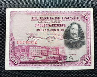 Billet 50 Pesetas type B Espagne 1928
