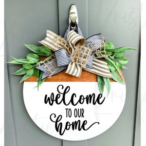 Welcome to our Home SVG | SVG | Doorhanger SVG | Wood Sign Image | Cut file