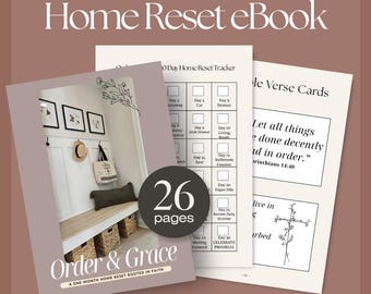30-dniowy chrześcijański reset domu | Biblijny przewodnik po porządkowaniu i organizowaniu | Zeszyt ćwiczeń wiary do druku w formacie PDF