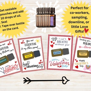 Leuke Valentijnsdagkaarten met etherische olie, met optioneel vulbare, afsluitbare monsteroliezakjes, afdrukbaar, direct downloaden