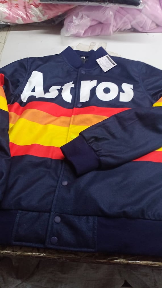 Kate Upton Astros Jacket  Kate Upton Blue Rainbow Stripe Astros