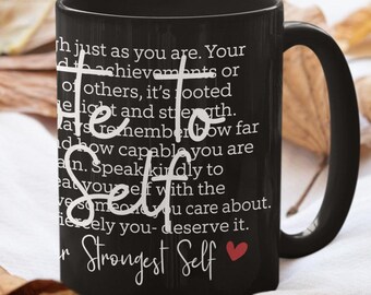 Mental Health Self Love mug Daily Affirmations Glass cup Daily affirmations mug gift for her best friend tumbler Mental health giftful mug
