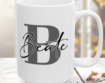 Monogram Initial Name Mug, Customized Name Mug, Coffee Mug, Personalized Mug, Custom Gift, Birthday Gift, Christmas Gift, Holiday Mom Gift