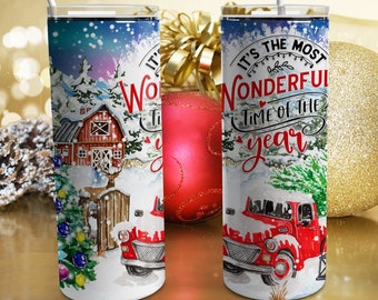 Niedlicher Weihnachtsbaum-Becher, es ist die schönste Zeit des Jahres Becher für Weihnachten, Weihnachts-LKW-Becher Weihnachtsgeschenk für sie