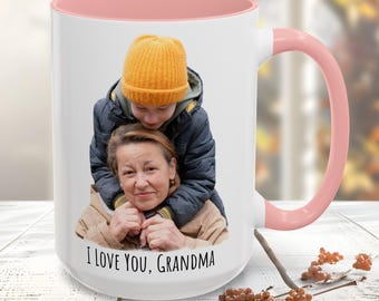 Personalized Photo Mug for Grandma, Mug With Photo and Text, Custom Photo Coffee Mug