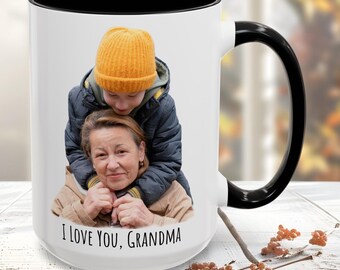 Custom Grandma Photo Mug, Personalized Photo for Grandma, Photo Mug Mom, Mug With Photo and Text, Personalized Photo Coffee Mug, Picture Cup