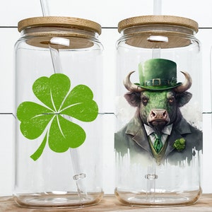 Funny Clover Mug for Irish Party St Patricks Day Wine tumbler with straw St Patricks Day Gift for her Him lucky tumbler with straw for party