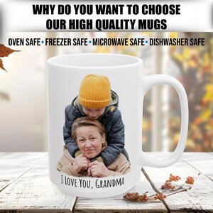 Custom Grandma Photo Mug, Personalized Photo for Grandma, Photo Mug Mom, Mug With Photo and Text, Personalized Photo Coffee Mug, Picture Cup