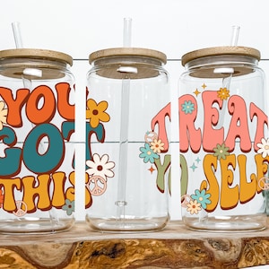 Mental Health Tumbler Daily Affirmations Glass cup tumbler gift for her girls trip tumbler Self Love Remind yourself daily summer tumbler