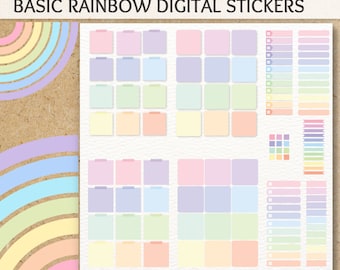 Autocollant numérique Rainbow Goodnotes, Rainbow Clipart PNG, Autocollants numériques PNG, Planificateur Goodnotes, Kit d’autocollants numériques PNG, Kit de page de notes