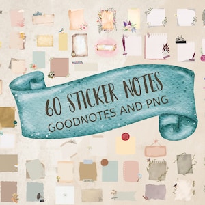 Digital Boho Goodnotes Sticker, Boho Sticky Notes PNG , Vintage PNG Digital Stickers, Goodnotes Planner, PNG Digital Sticker, Clipart