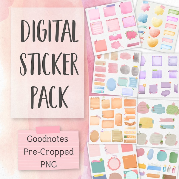 Digital Goodnotes Sticker, Sticky Notes PNG , PNG Digital Stickers, Goodnotes Planner sticker, PNG Digital Sticker Kit, Note Page , Clipart