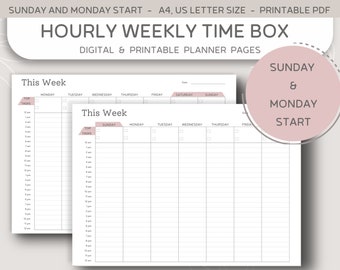 Goodnotes Digital Weekly Planner Time Blocking, Weekly Daily Planner 2023 Printable, Time Blocking Digital Planner PDF, Weekly Planner Print