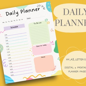 Daily Planner, Goodnotes Planner, Digital planner, Printable planner, Printable Daily Planner, Planner PDF, Funny Planner, Rainbow Planner