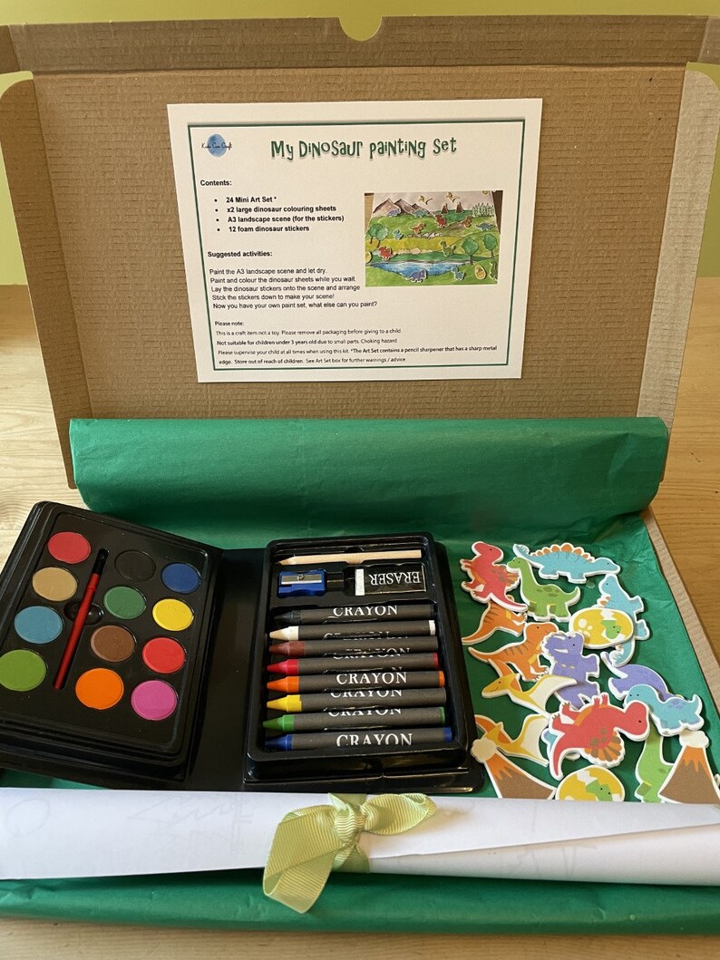 Childrens Dinosaur Painting Set Activity Art Box for Kids Etsy UK
