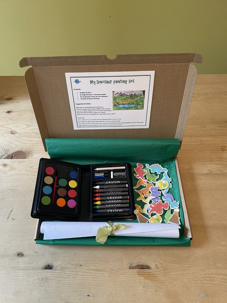 Childrens Dinosaur Painting Set Activity Art Box for Kids Etsy UK