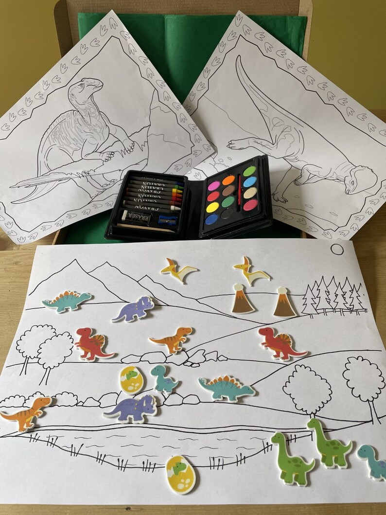 Childrens Dinosaur Painting Set Activity Art Box for Kids Etsy UK