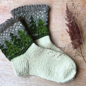 Lettische Wollsocken - WINTERSZENE
