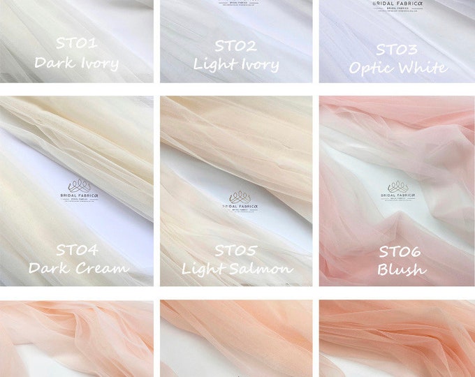 Ivory, off White Extra Soft Italian Tulle, Mesh Fabric, 2 Way Stretch ...