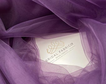 Plum Purple Bridal Tulle Fabric, 118” Wide Lightweight Classic Tulle Material Wholesale