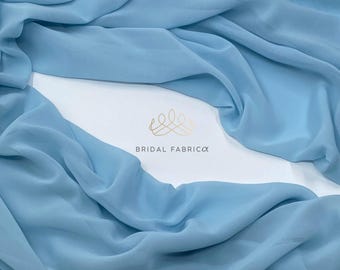 Baby Blau Multi Chiffon Stoff Schüttgut, 60 "Breite Sheer Chiffon für Baby Shower Dekoration, luftig und Fließend Blau Chiffon Stoff