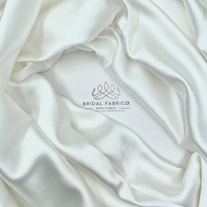 Stretch Silky Satin Bridal Fabric, 59 inches Width Deluxe Bridal Satin Fabric By The Yard, Wholesale Wedding Fabric for Bridal Dress