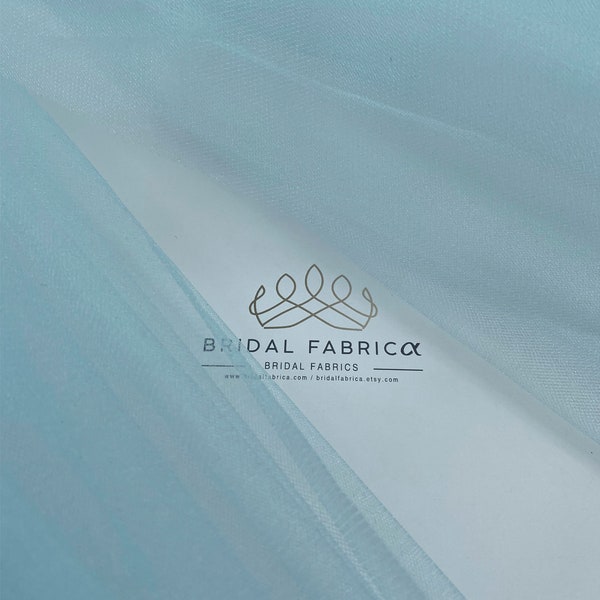 Baby Blue Crystal Tulle Fabric By The Yard, 300 cm Width Stiff Mesh for Maternity Shoot and Baby Party Decoration