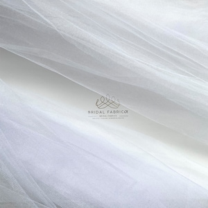 CT04-Tela rígida para velo de color blanco óptico, tela de tul de cristal cortada a medida, malla rígida para novias para decoración de bodas, tul brillante para novias
