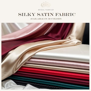Stretch Silky Satin Fabric for Bridal and Bridesmaid Robe, Silky Satin for Lingerie and Nightwear, 60 inches Liquid Satin By The Yard
