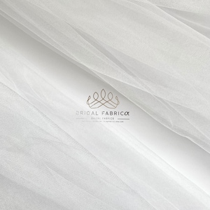 CT00-Light Ivory Shimmer Crystal Tulle Fabric By The Yard, Double Width Stiff Tulle Material By The Bolt for Wedding Dress and Tutu Skirt