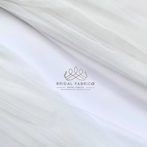 ST02-Off-White Bridal Veil Fabric By The Yard, Stretch Bridal Tulle Fabric, Soft Tulle Wholesale Fabric, 300 cm Width Wedding Tulle Yard