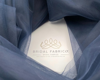 BT117-Navy Blue Bridal Tulle Fabric By The Yard, Wholesale Tulle Sewing Material for Dress Making and DIY Project, Lightweight Bridal Tulle